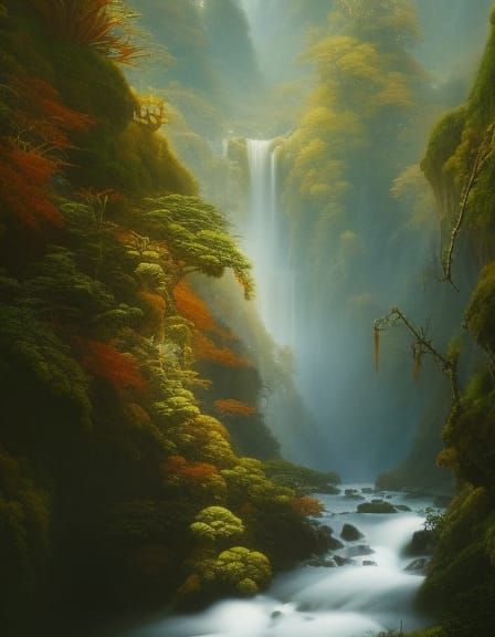 Exotic Oriental Flowers in Freefall: Watercolor Painting