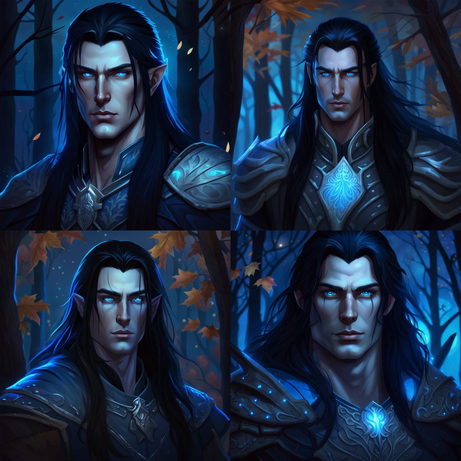 Fey Warrior Portrait in Autumn Woods