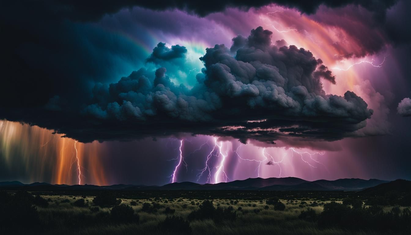Dramatic Lightning Strike Illuminates Stormy Landscape