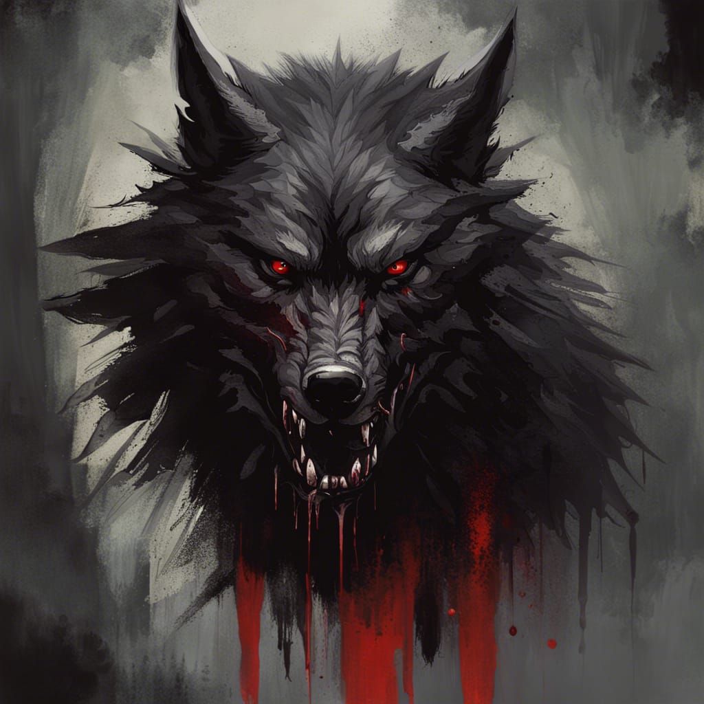 Sinister Black Wolf Art by Greg Rutkowski