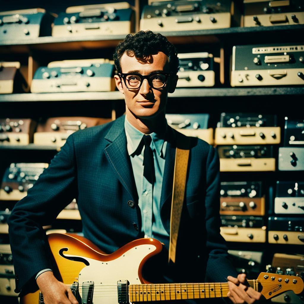 Buddy Holly Portrait at Rock and Roll Hall of Fame