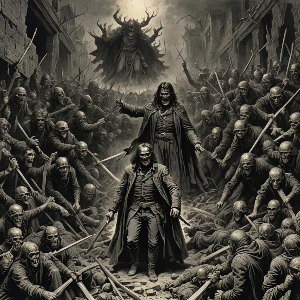 Revolutionary Scene in Style of Doré and Rutkowski