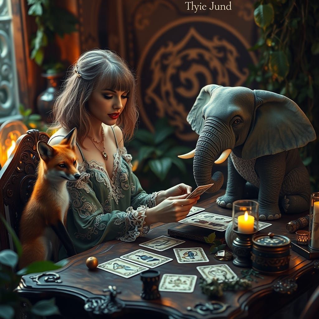 Taylor Swift Enchants with Tarot and Whimsical Creatures in...