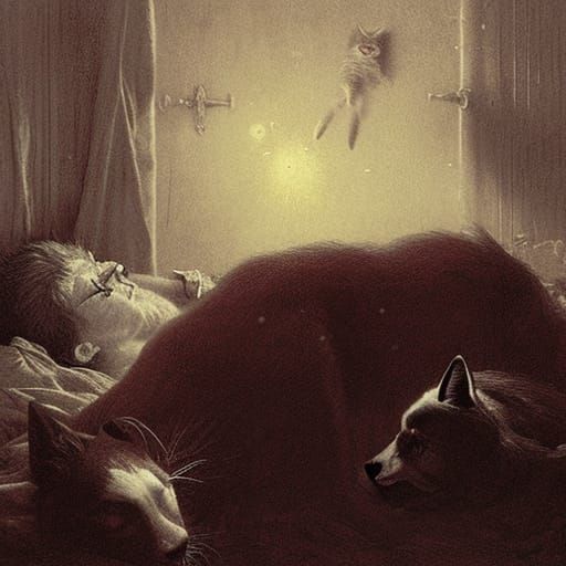 Disturbing Scene of Injured Cat and Dog