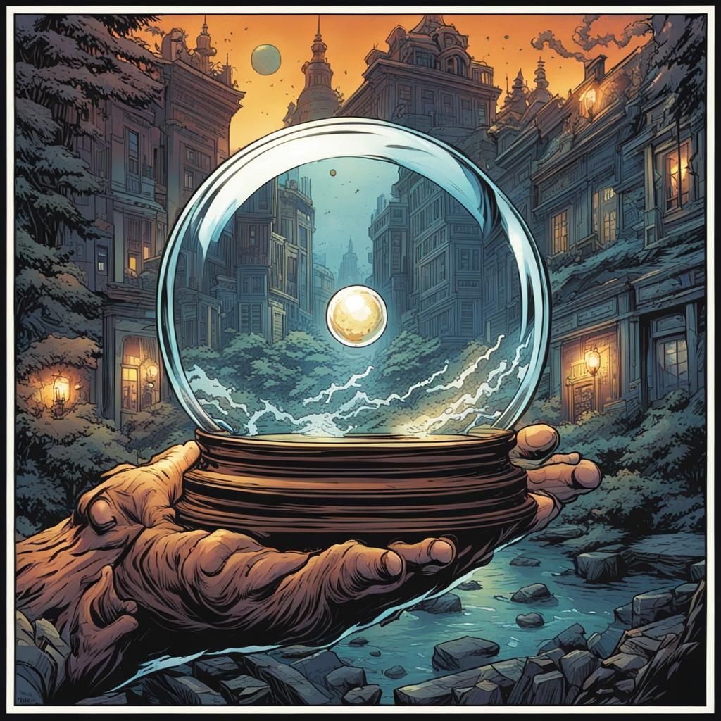 Crystal Ball in Comic Book Style