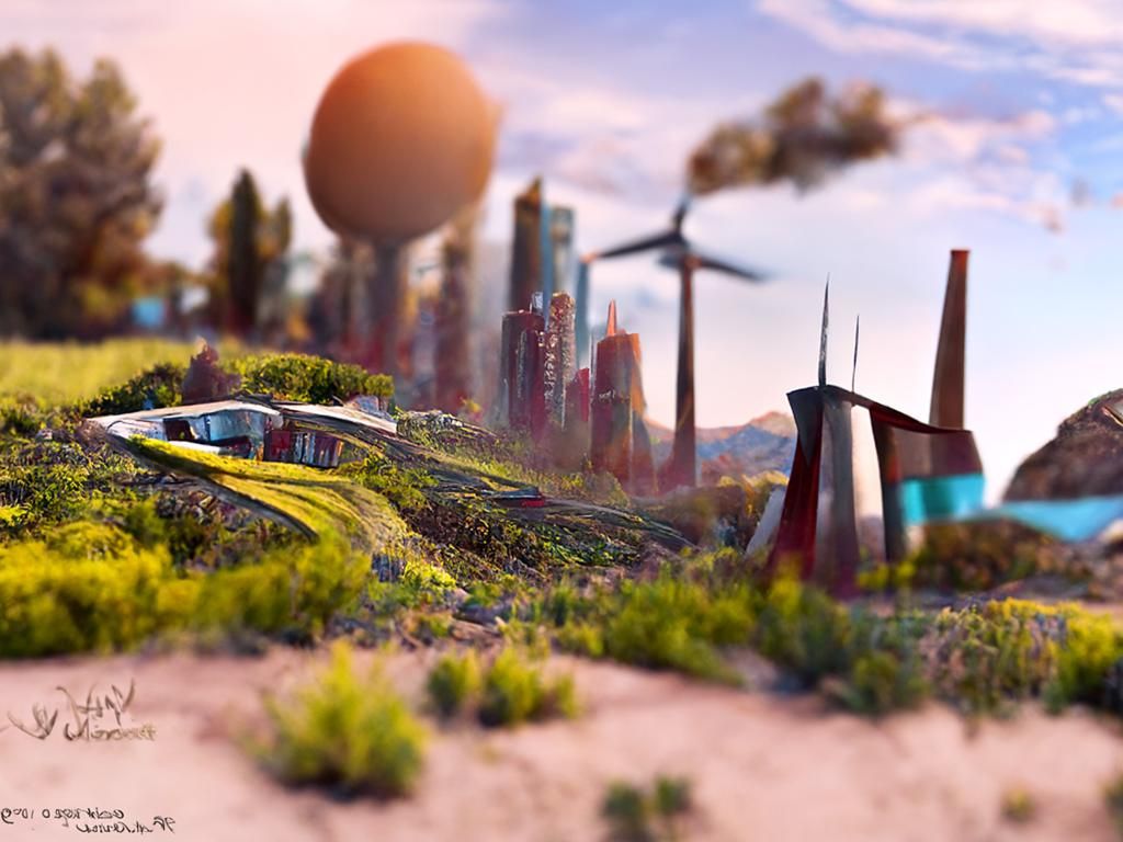 Panfuturism Landscape Vista: Detailed Digital Painting