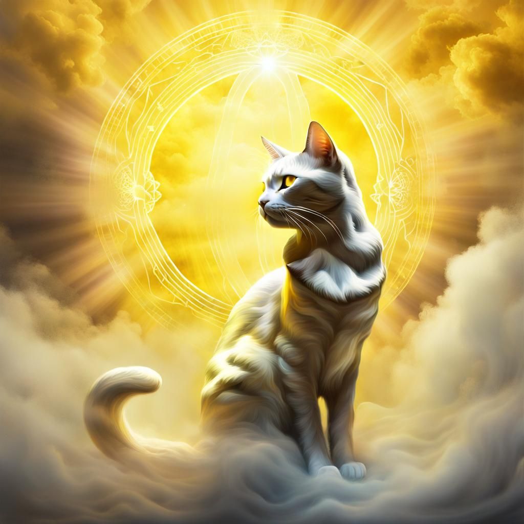 Prismatic Ghost Cat Ascends to Heaven