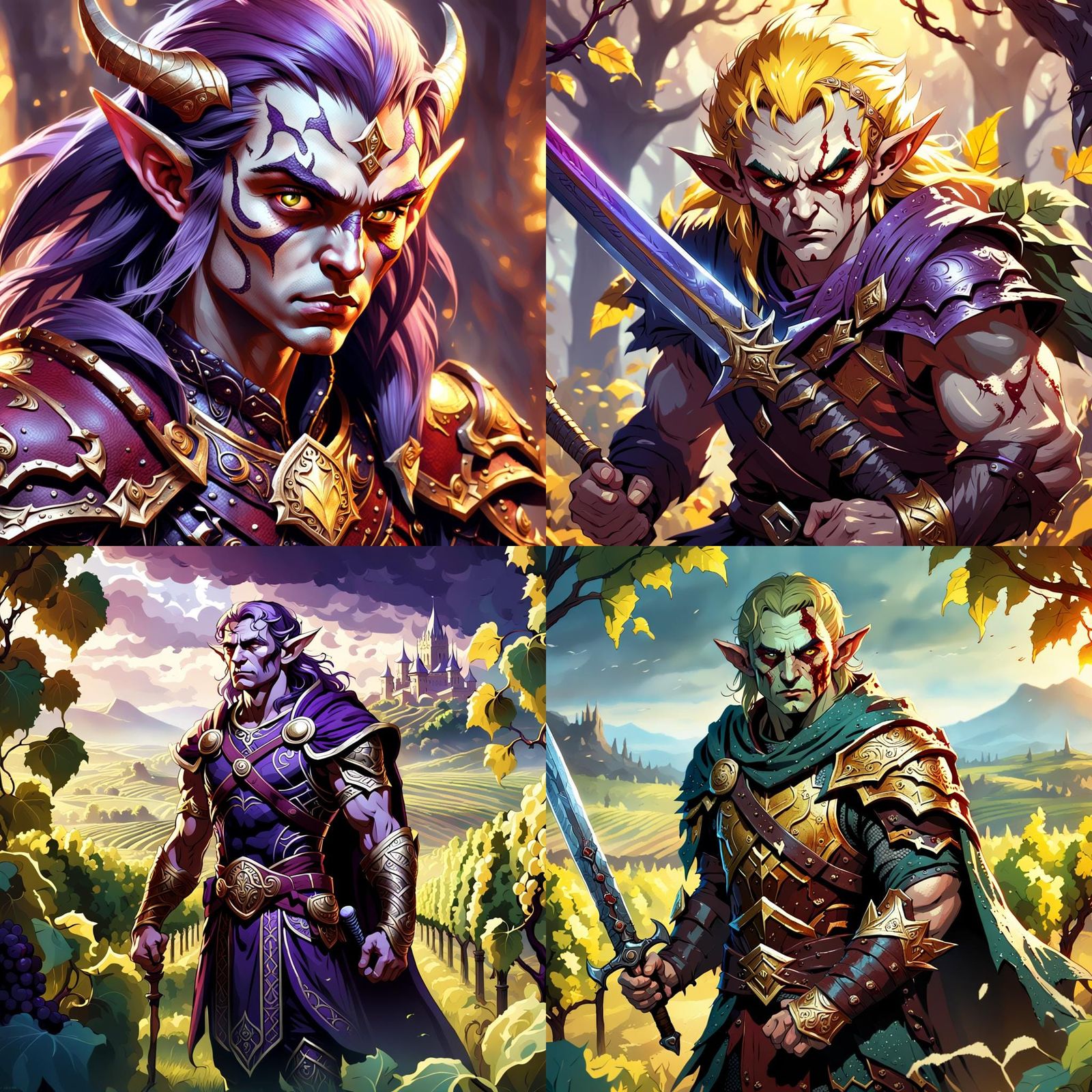 A quick tempered elf barbarian from a wealthy vineyard who i...