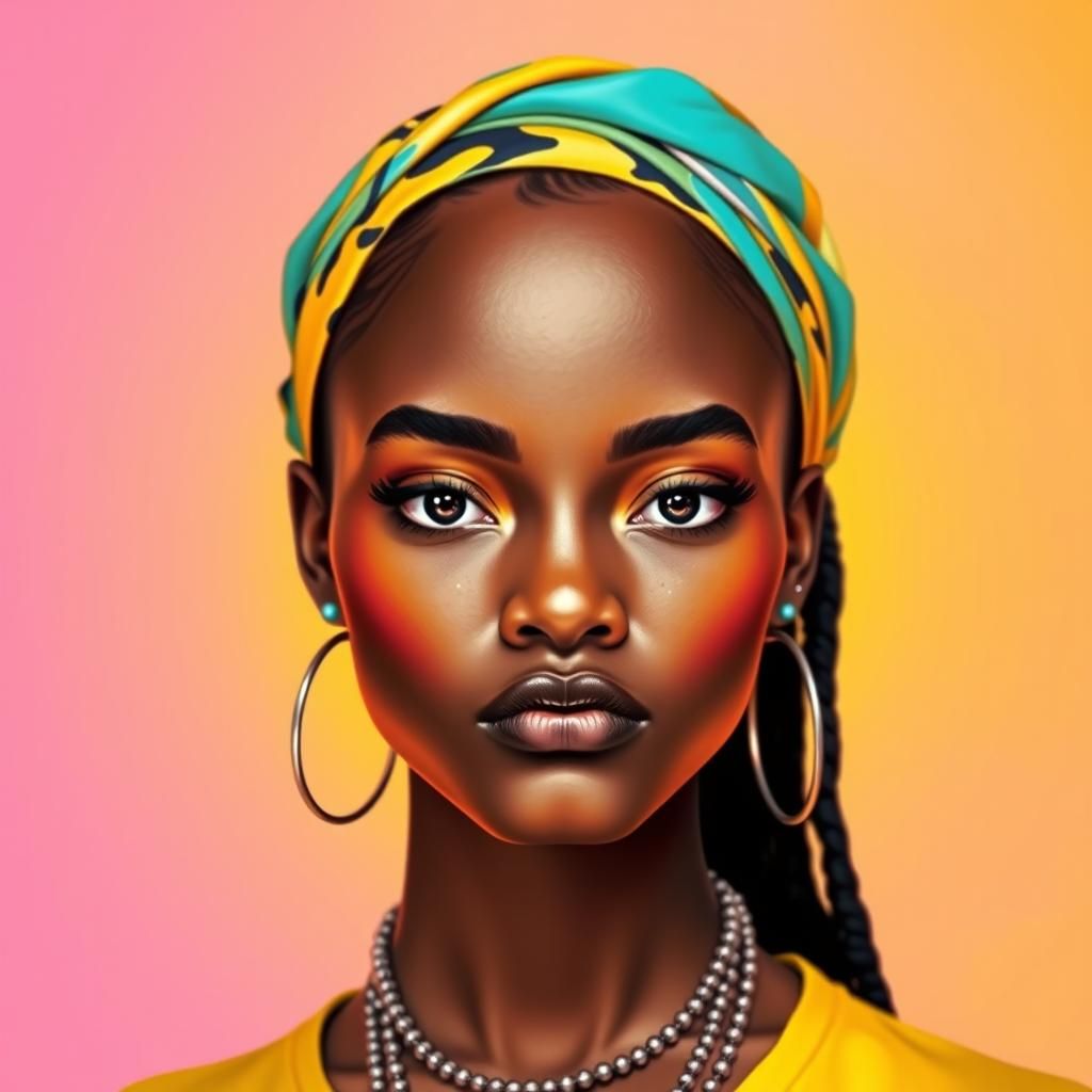 South African Inspired Portrait in Afrofuturism Style