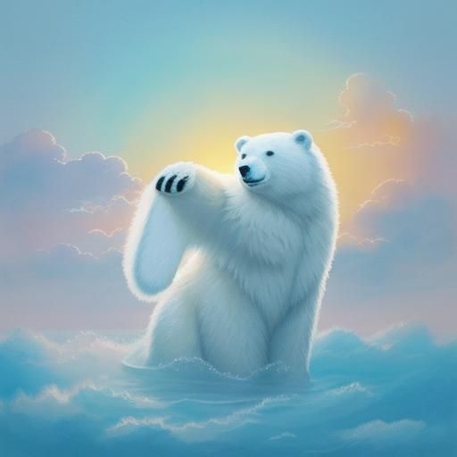Polar Bear Water Bender in Divine Pastel Sky
