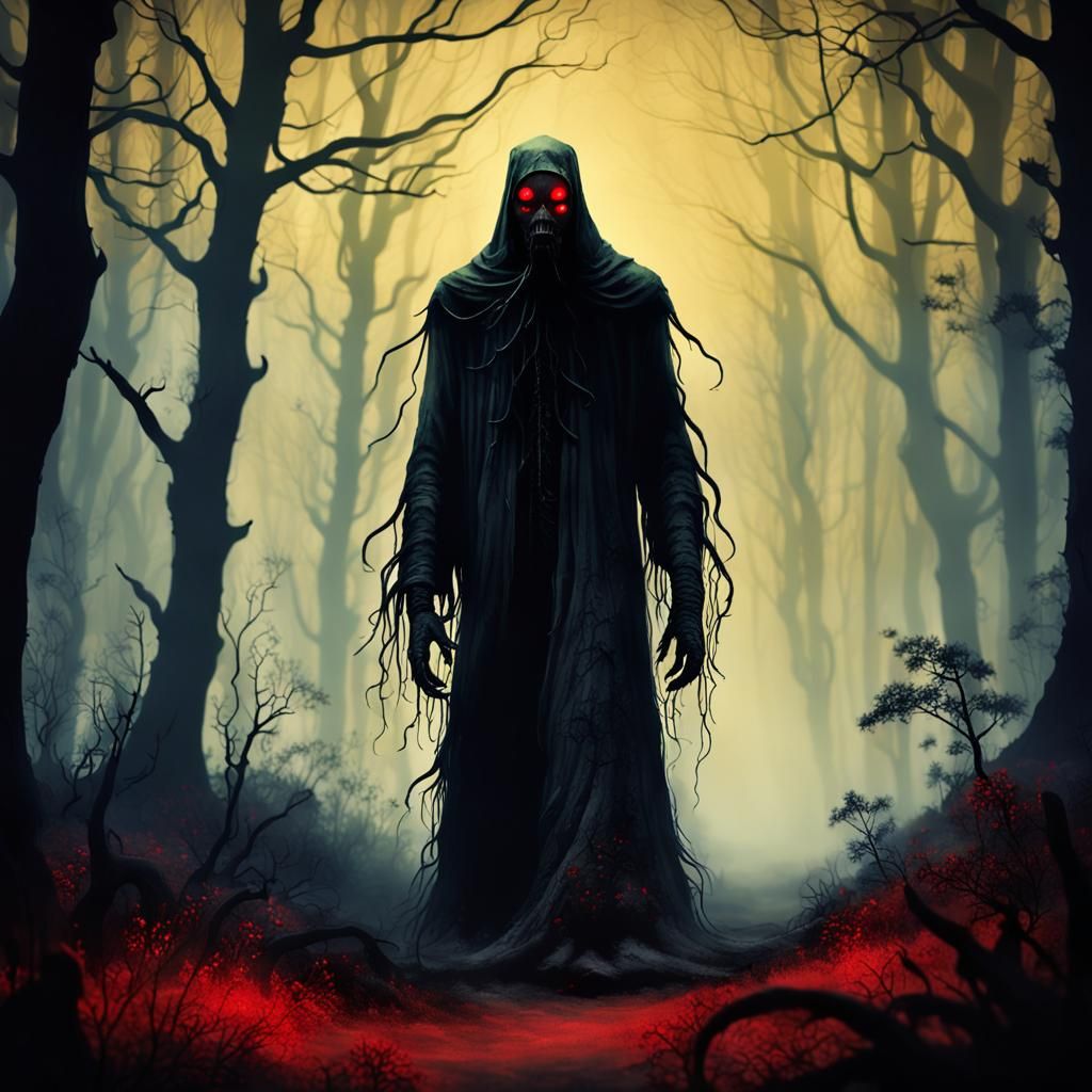 As the figure approached, I heard a whisper, no... whispers... emminating from around me, scratchy, like mice inside a w...