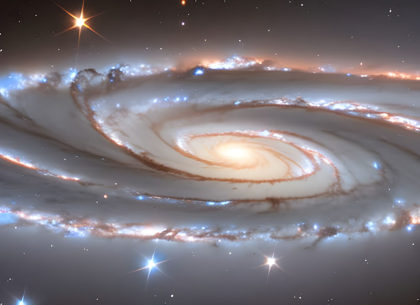 Vibrant Spiral Galaxy with Star Formation, 8K