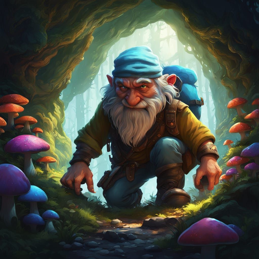 Vibrant Smurf Hideout Concept Art in Artgerm Style