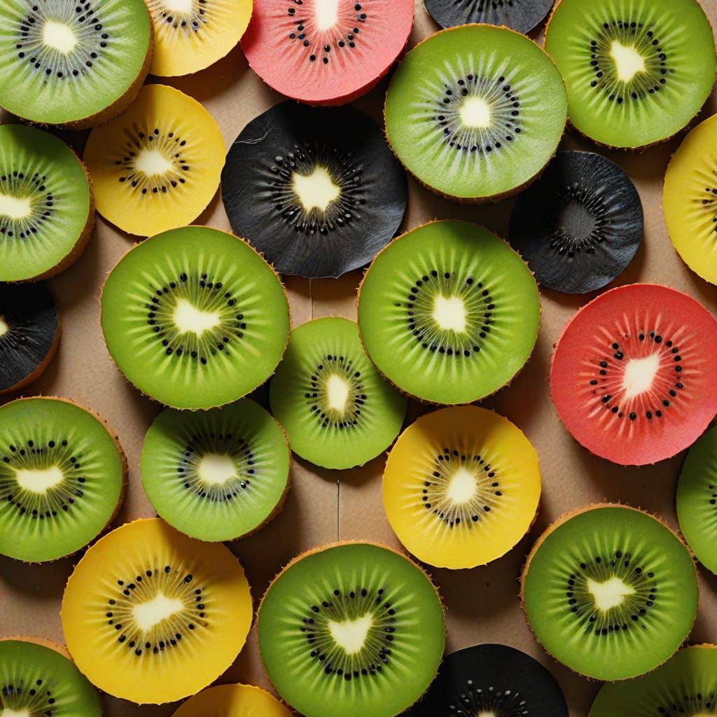 Vibrant Kiwi Pop Art Close-Up