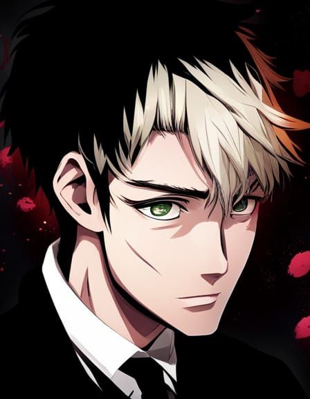 Anime-Style Blond Boy with Pink Eyes in Tokyo Ghoul Universe