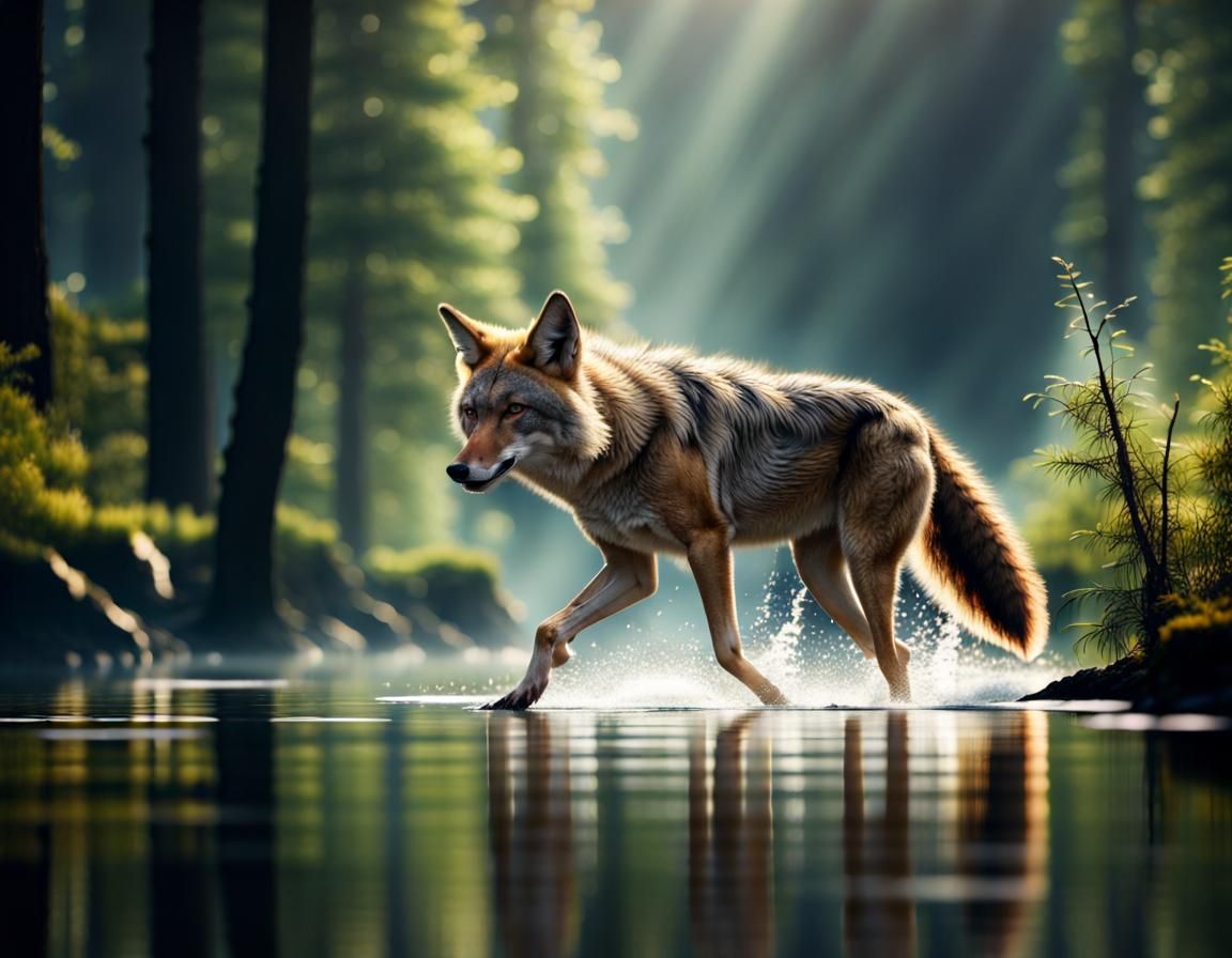 Coyote Runs by Forest Lake
