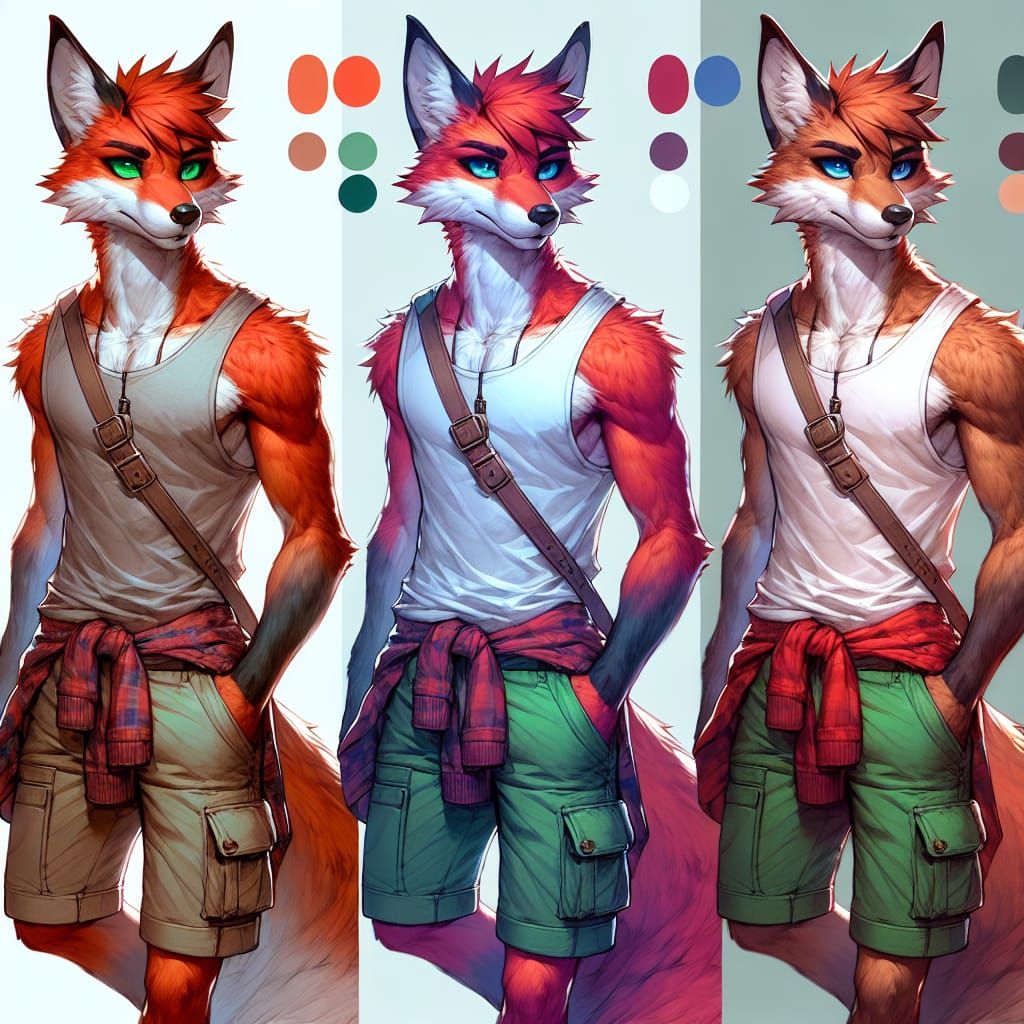 Anthropomorphic Fox Character in Detailed Matte Painting