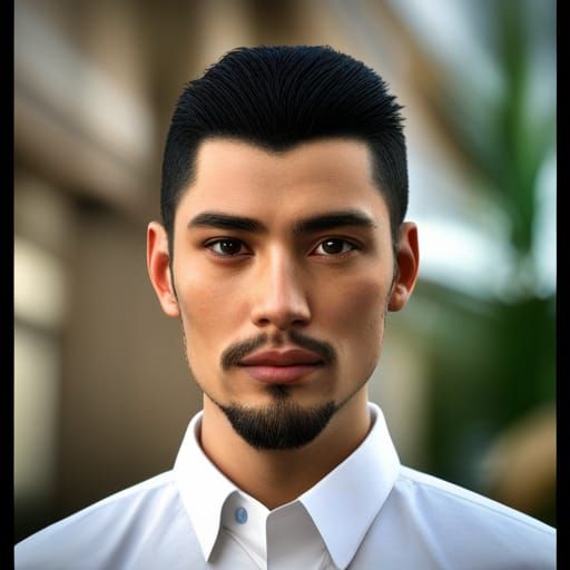 Hyperrealistic Portrait of a Young Eurasian Man