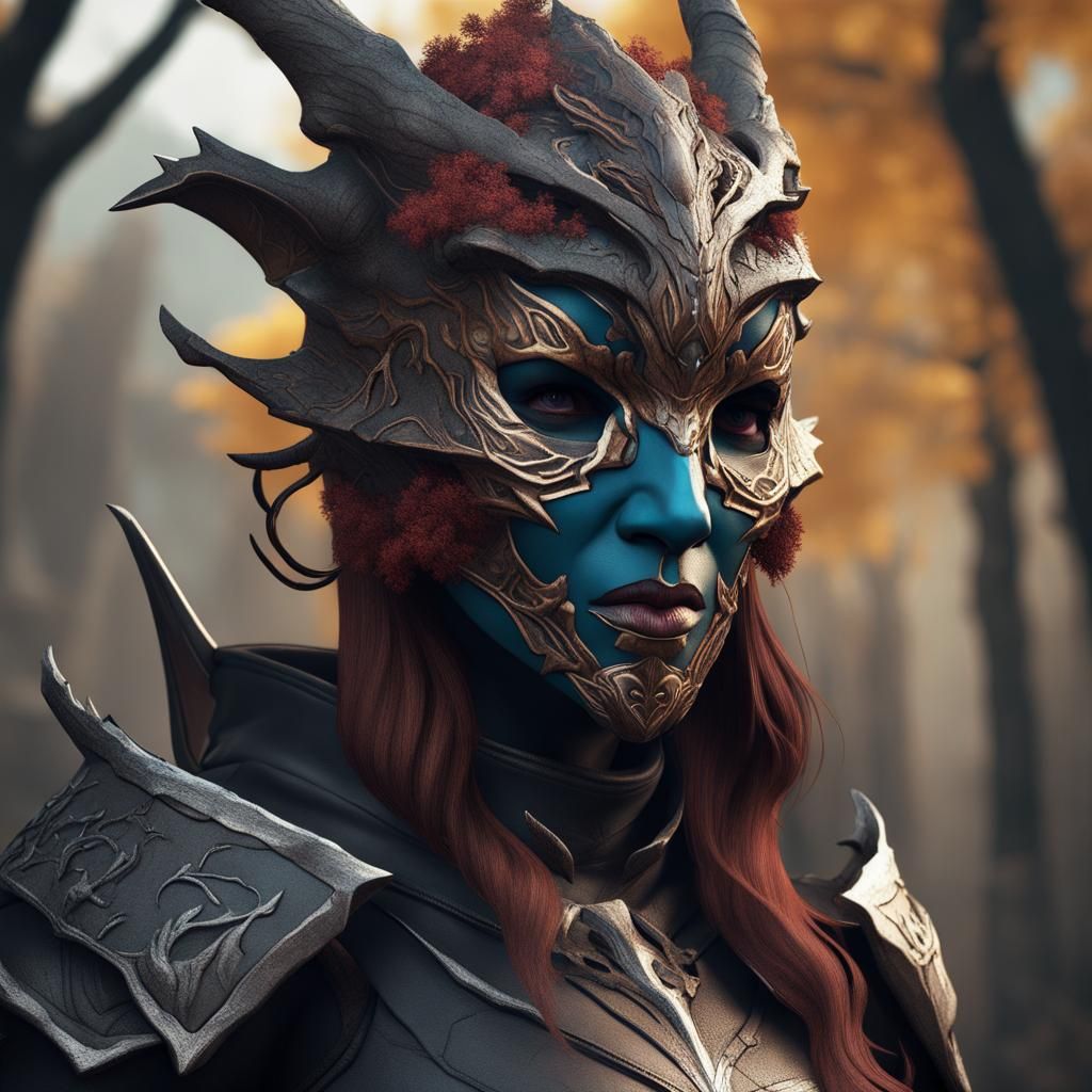 Dragonborn Assassin in Dystopian Fantasy Art