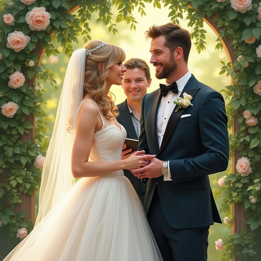 Taylor Swift and Travis Kelce Wedding in Romantic Realism St...