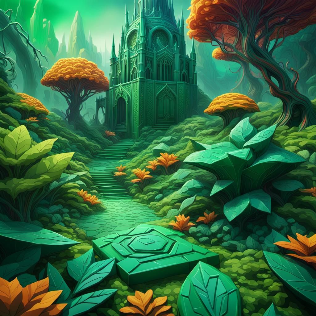 Vibrant Geometric Pattern Concept Art in Unreal Engine