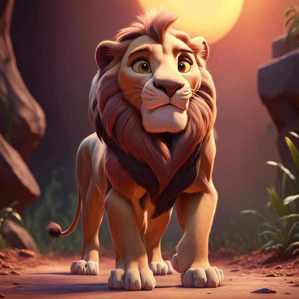 The Lion King's Son: 3D Digital Art