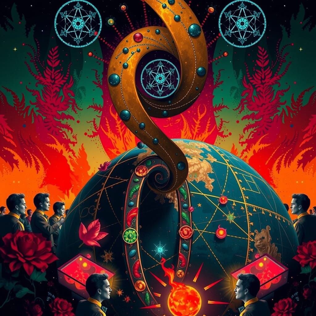 Abstract Mathematical Curves and Spirals in Digital Art