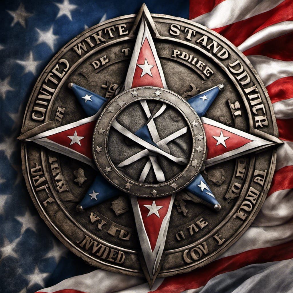 Detailed 3D Confederate Flag with Inscription