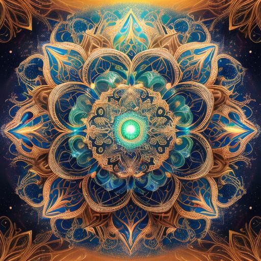 Divine Gold and Silver Mandala in 8k Resolution