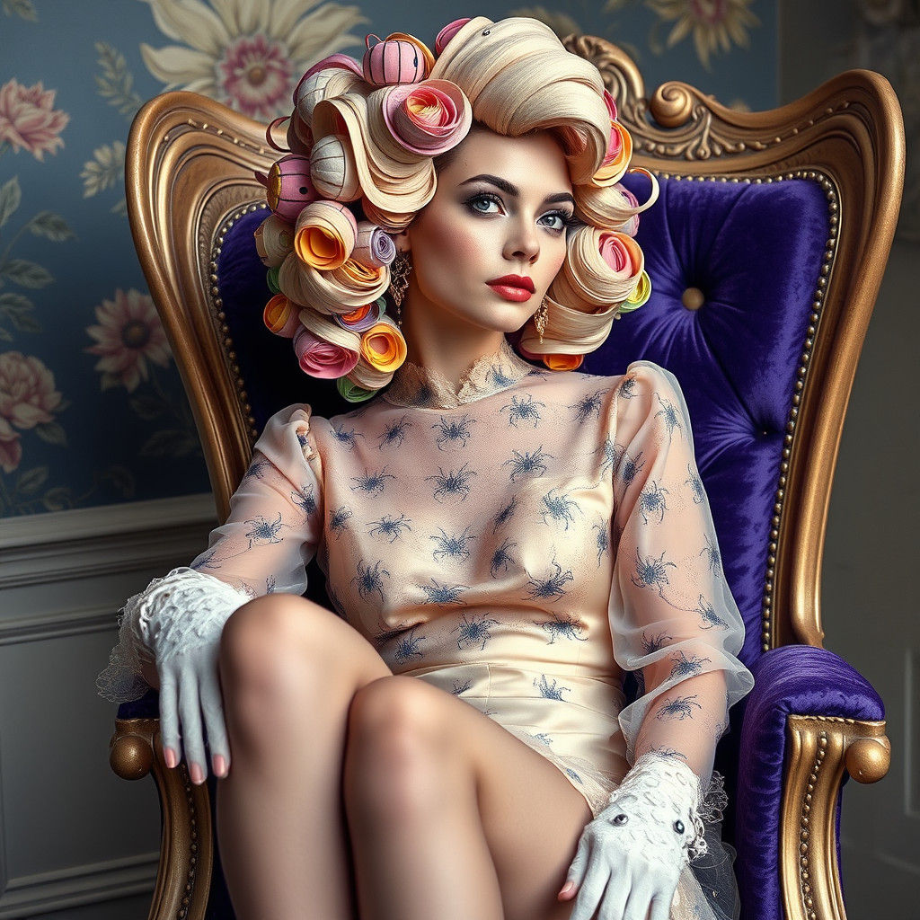 Woman with Paper Hair in Surreal Portrait