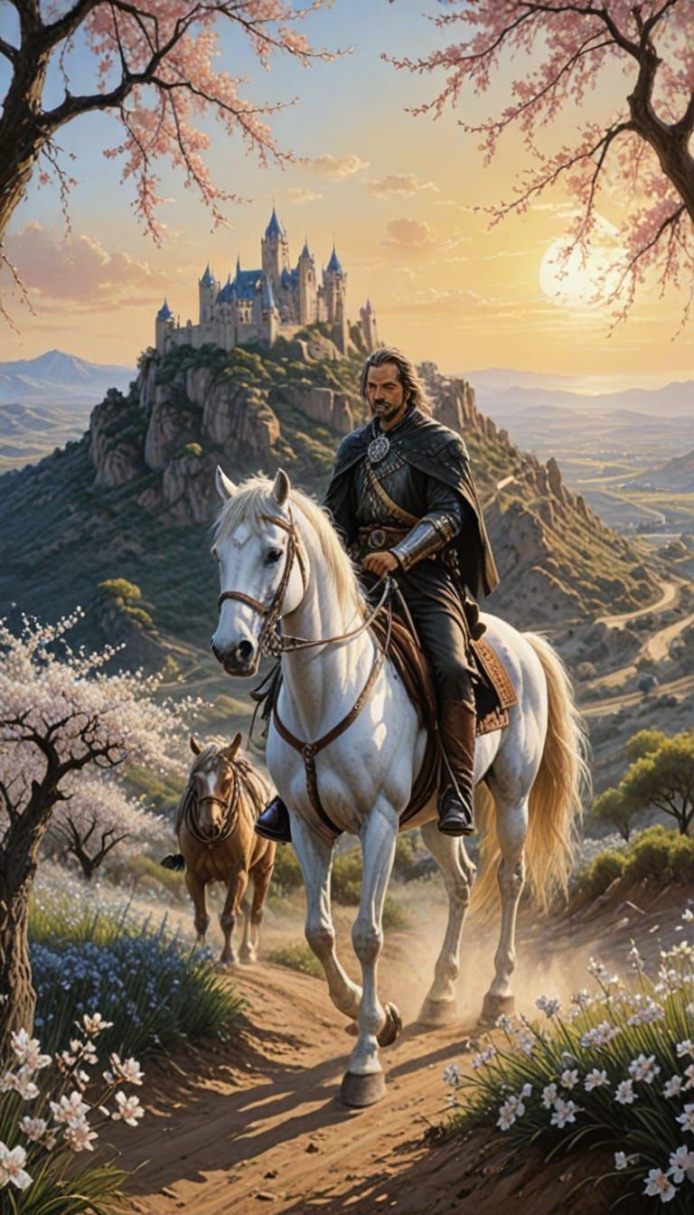 Riding in the Spanish hills with almond trees in bloom...