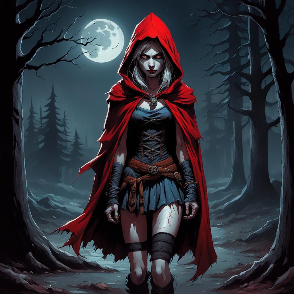 Sinister Red Riding Hood in Comic Art Style