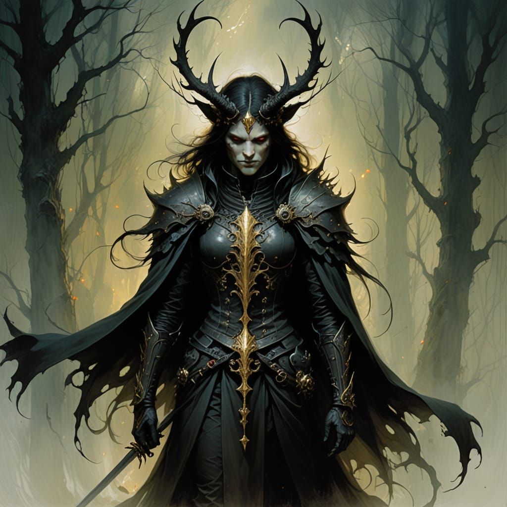 Grimdark Horned Villain Inspired by Bachelier