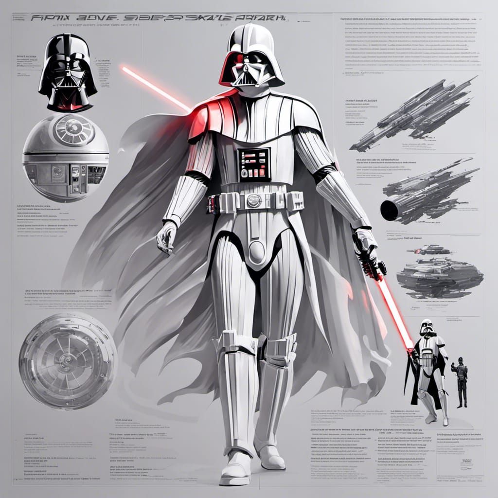 Darth Vader in Futuristic Neon Combat Stance