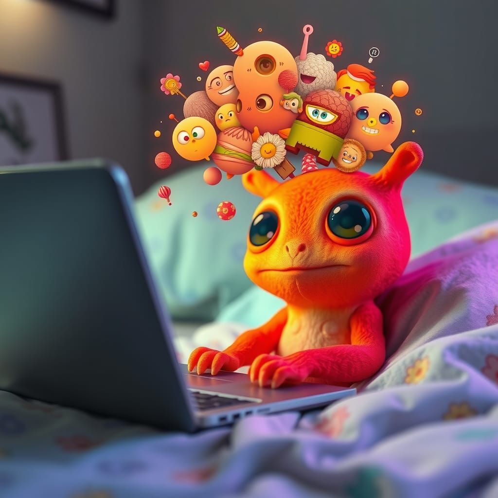 Adorable Monster Lost in Digital Meta-Verse
