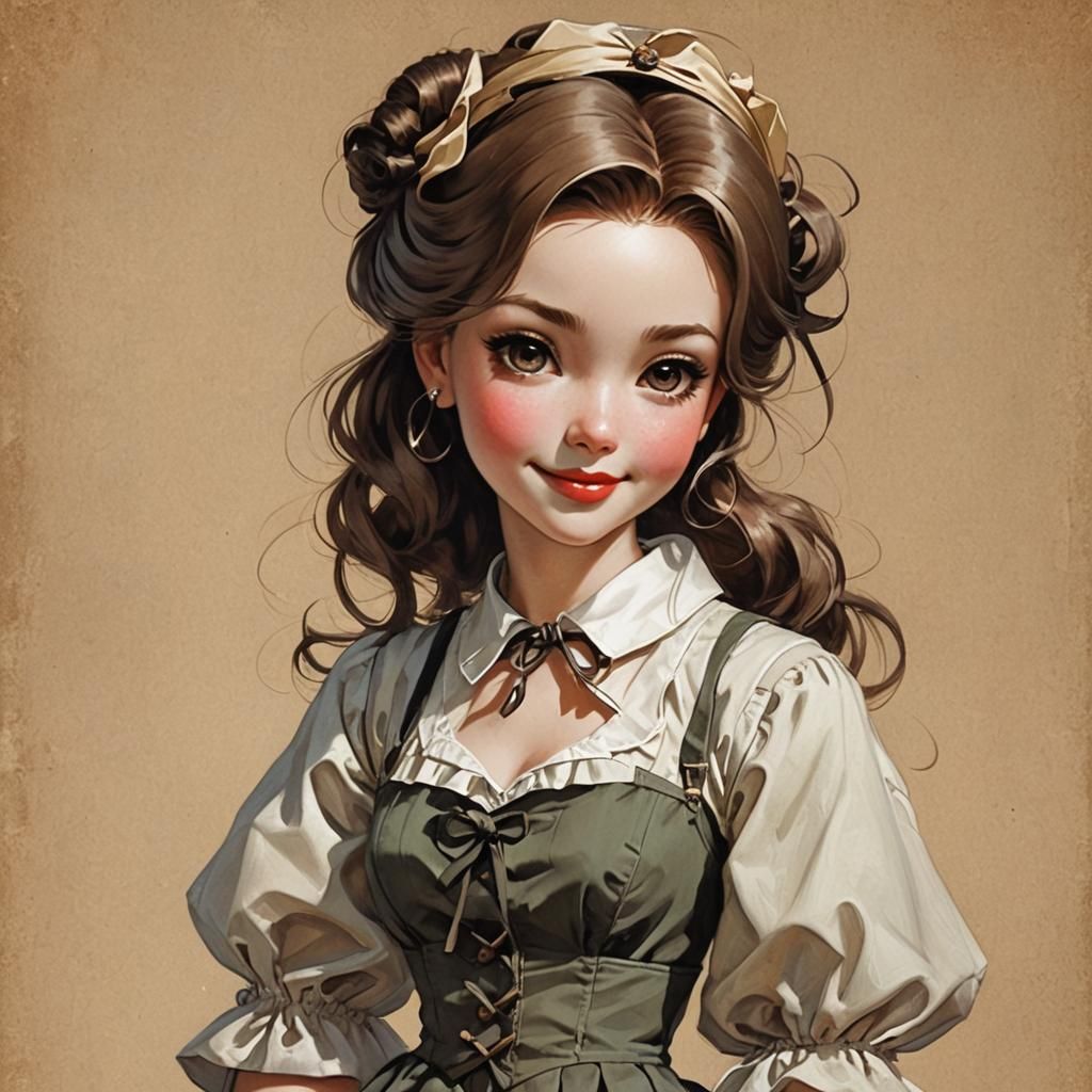 Anime Doll in Intricately Detailed Glass Dress