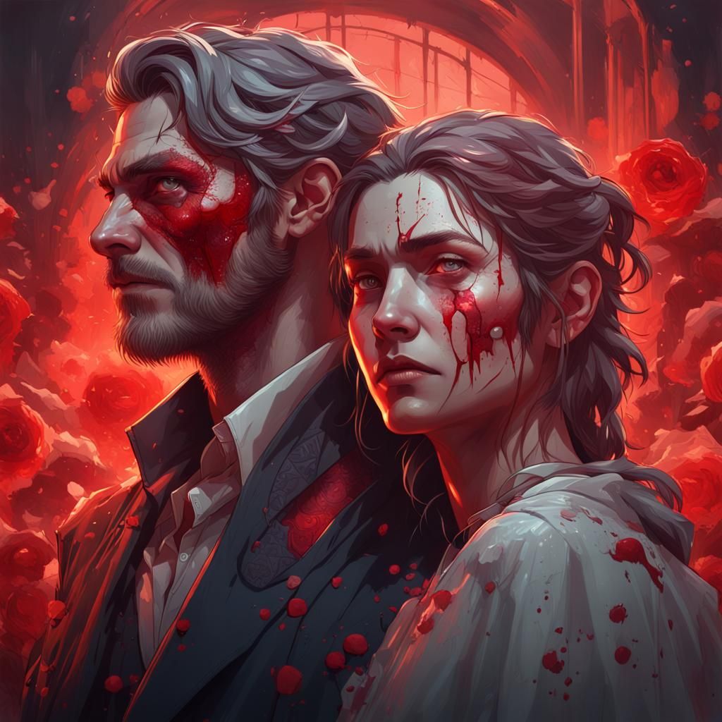 Bloody Lovers: Hyperdetailed Portrait in Unreal Engine 5