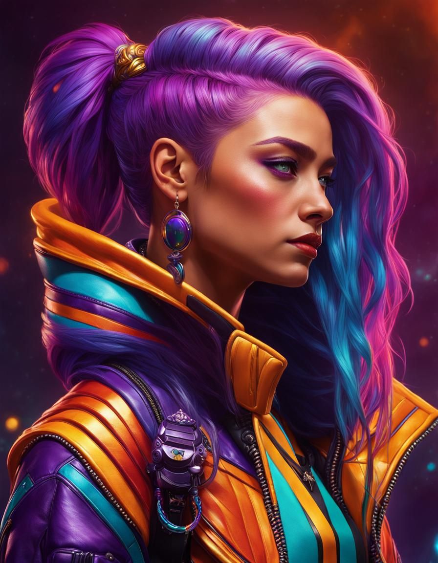 Adagio Dazzle Portrait in Maximalist Digital Art