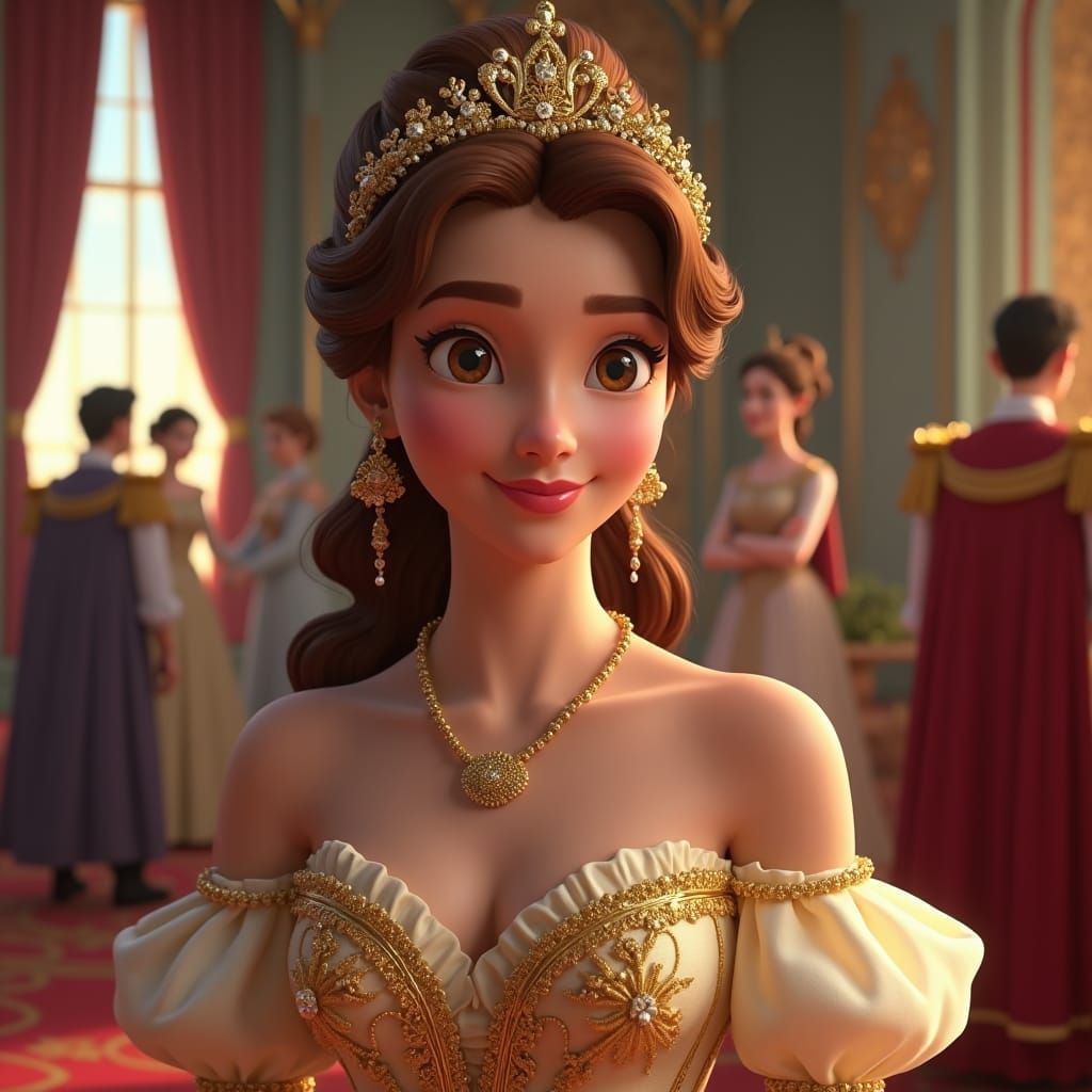 Fairytale Princess in Iconic Gown: Fantasy Concept Art