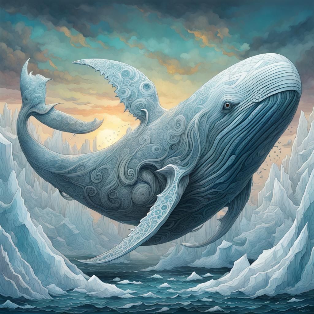 Icy Whale Breaching: Fantasycore Masterpiece