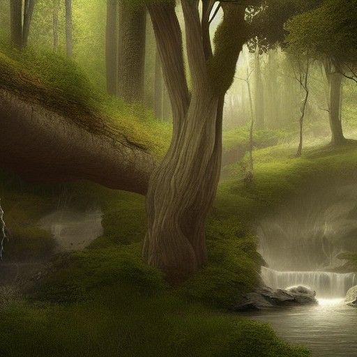 Enchanted Forest: Detailed Matte Painting of Terabithia