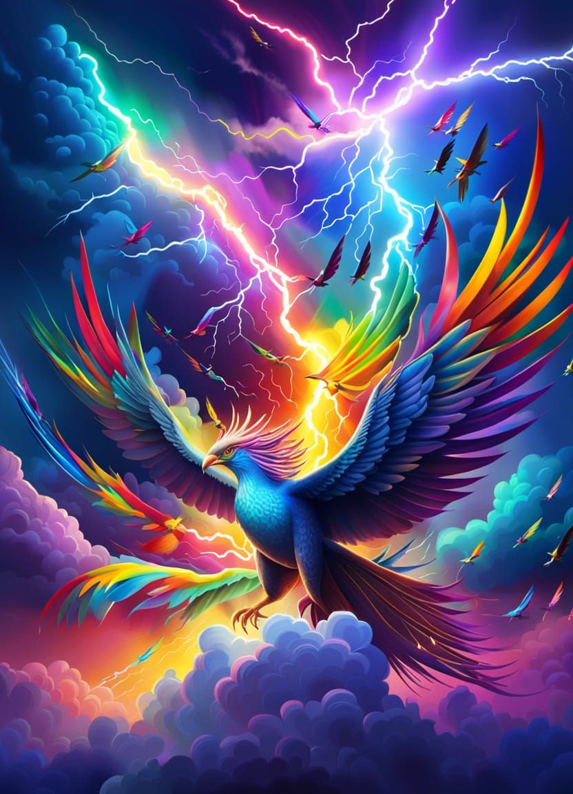 Phoenix in the Lightning Storm v3