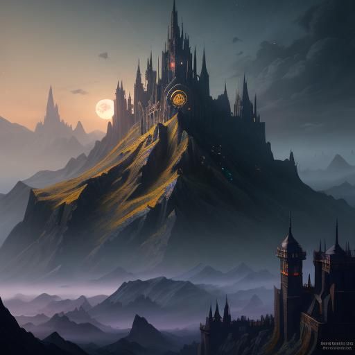 Fantastical Castle Matte Painting in Deep Color