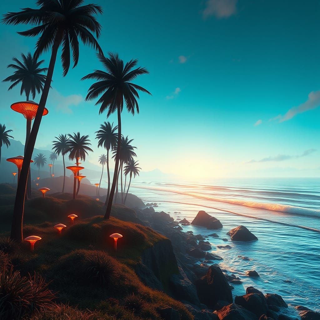 Fantasy Pacific Coast Landscape in Vibrant 8k Resolution