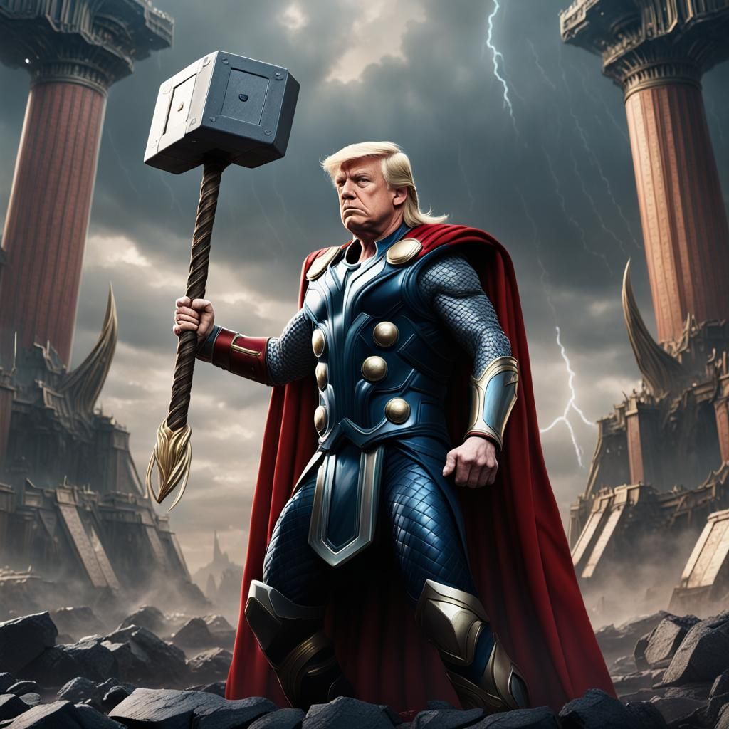 Donald Trump as Thor: Detailed Fantasy Art