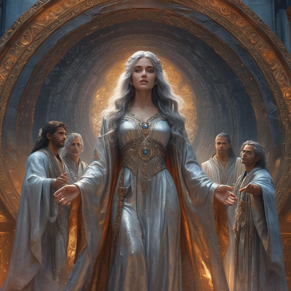 Ancient Woman with Portal, Fantasy Concept Art