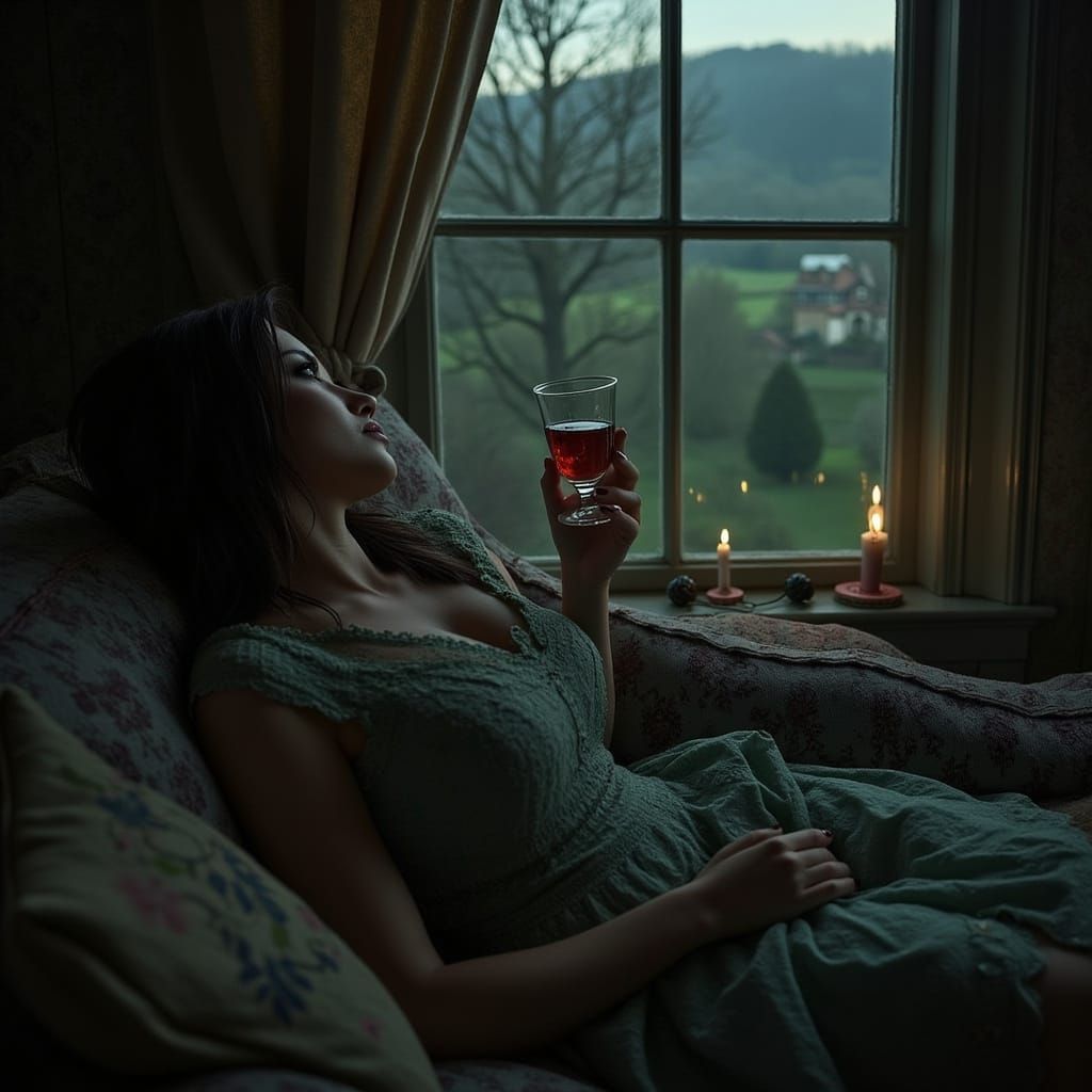 12.3 I reclined on the fainting couch, a crystal goblet in h...