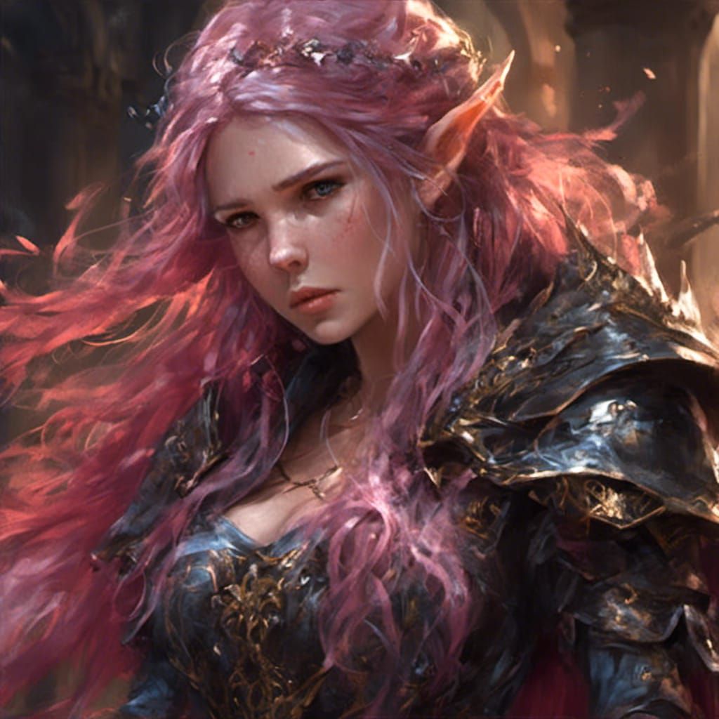 Elf Warrior Punches Old Man: Fantasy Art