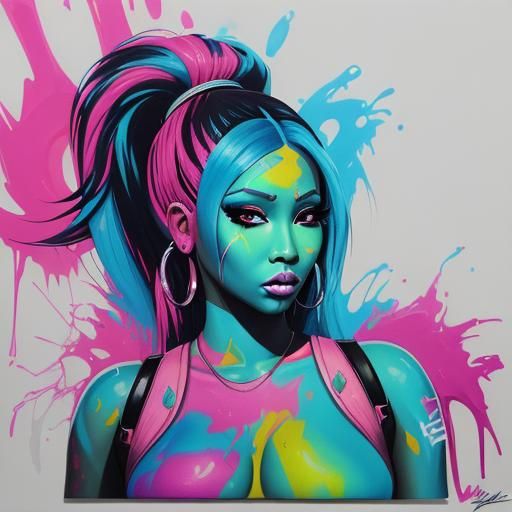 Nicki Minaj Graffiti Art in Splash Style