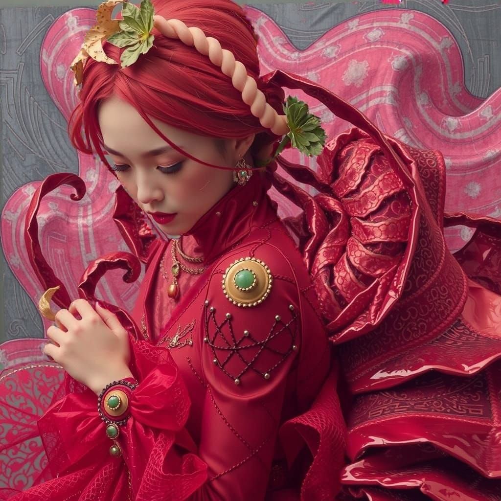 Vibrant Swirls of Red in Dynamic Motion